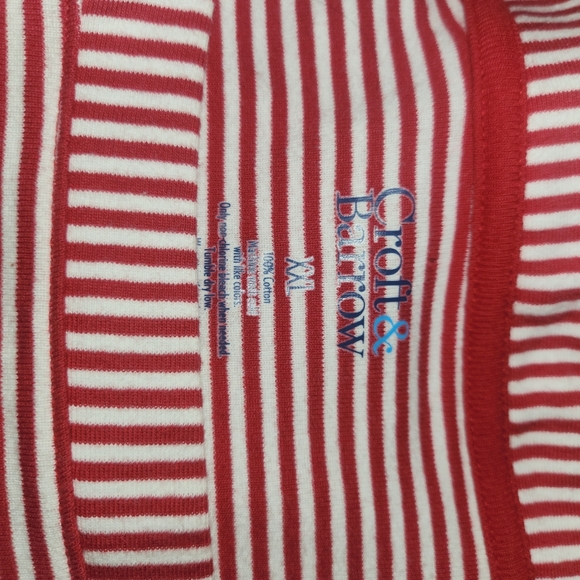 Croft and Barrow square neck stripped tee - Picture 1 of 2